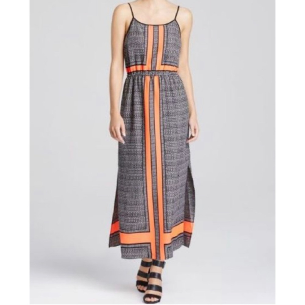 Vince Camuto Tropical Rain Maxi Dress Size L Adjustable Straps EUC